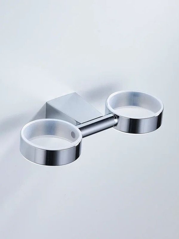 Стакан для зубных щеток / стакан для ванной комнаты двойной Shevanik SG5722, хром