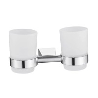 Стакан для зубных щеток / стакан для ванной комнаты двойной Shevanik SG5722, хром