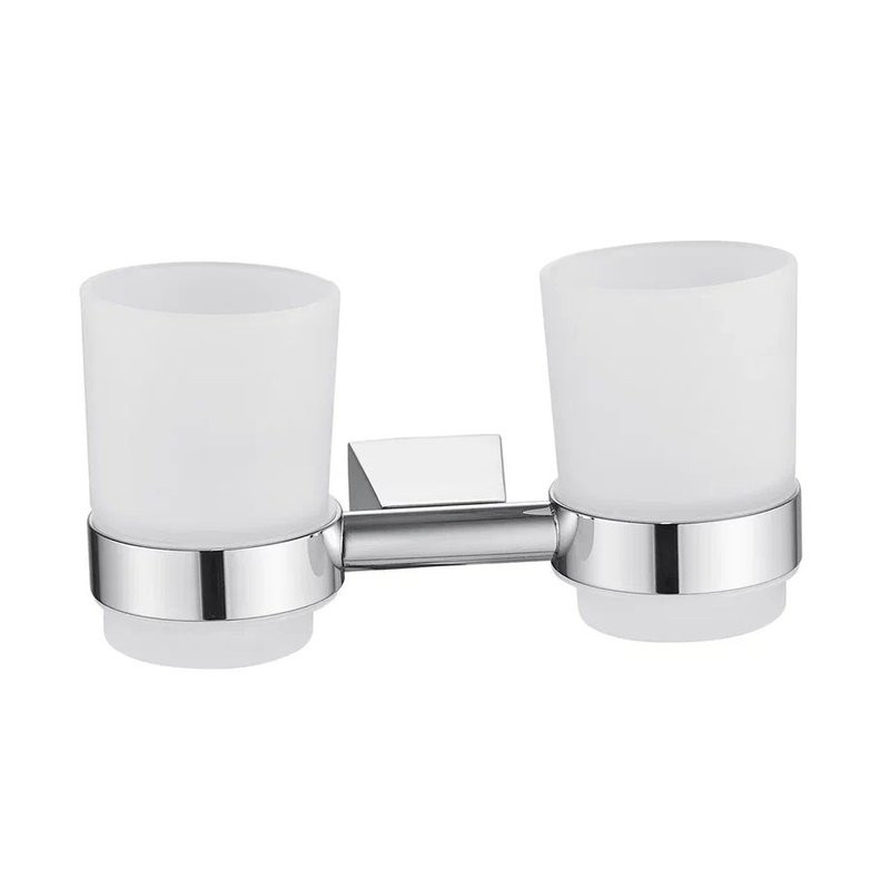 Стакан для зубных щеток / стакан для ванной комнаты двойной Shevanik SG5722, хром