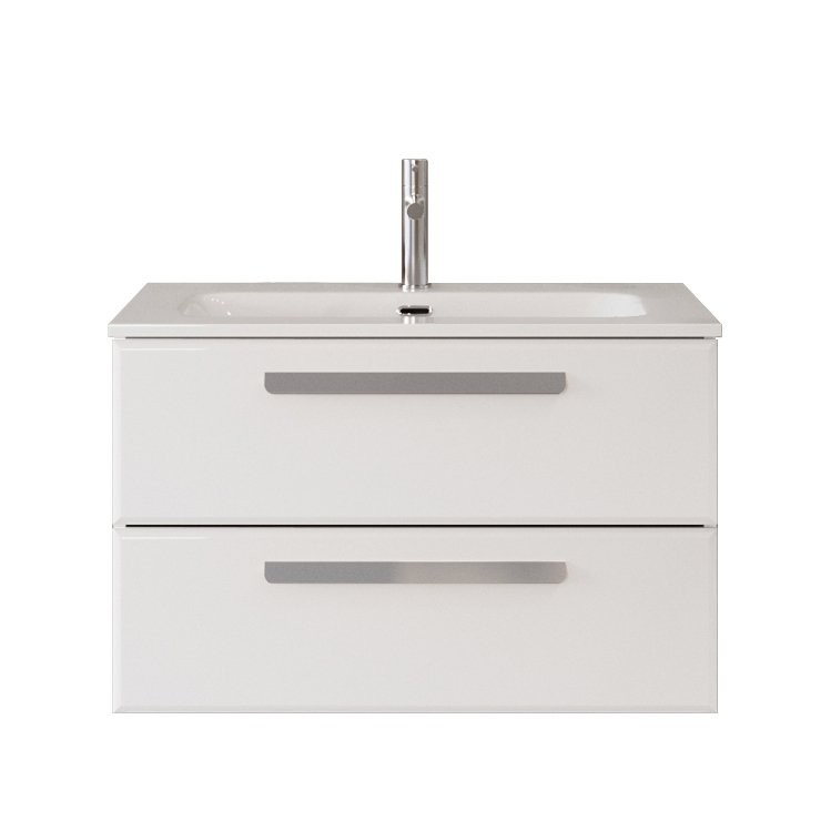 Тумба под раковину без столешницы Cezares Eco Cer-N 80 bianco opaco, ручки серые