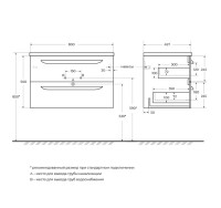 Тумба под раковину без столешницы Cezares Eco Cer-N 80 bianco opaco, ручки серые