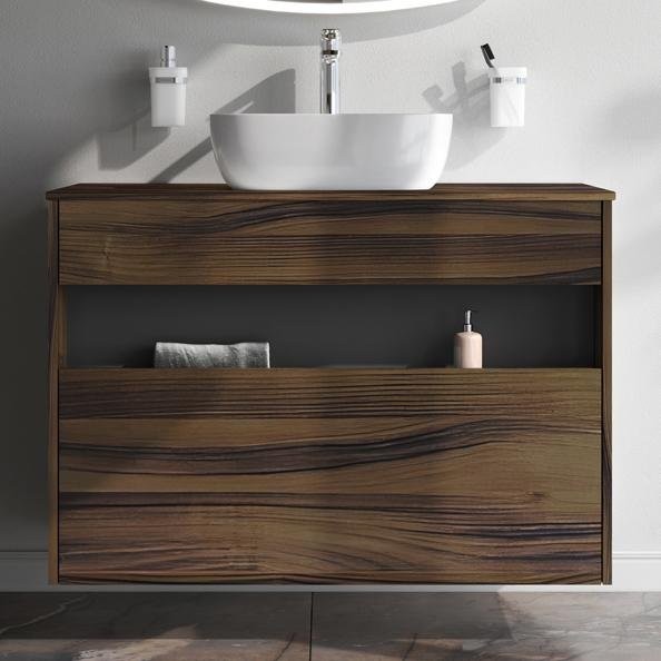 Тумба с раковиной AM.PM Func 100 дуб крафт, со столешницей, раковина M8FWCC10450WG