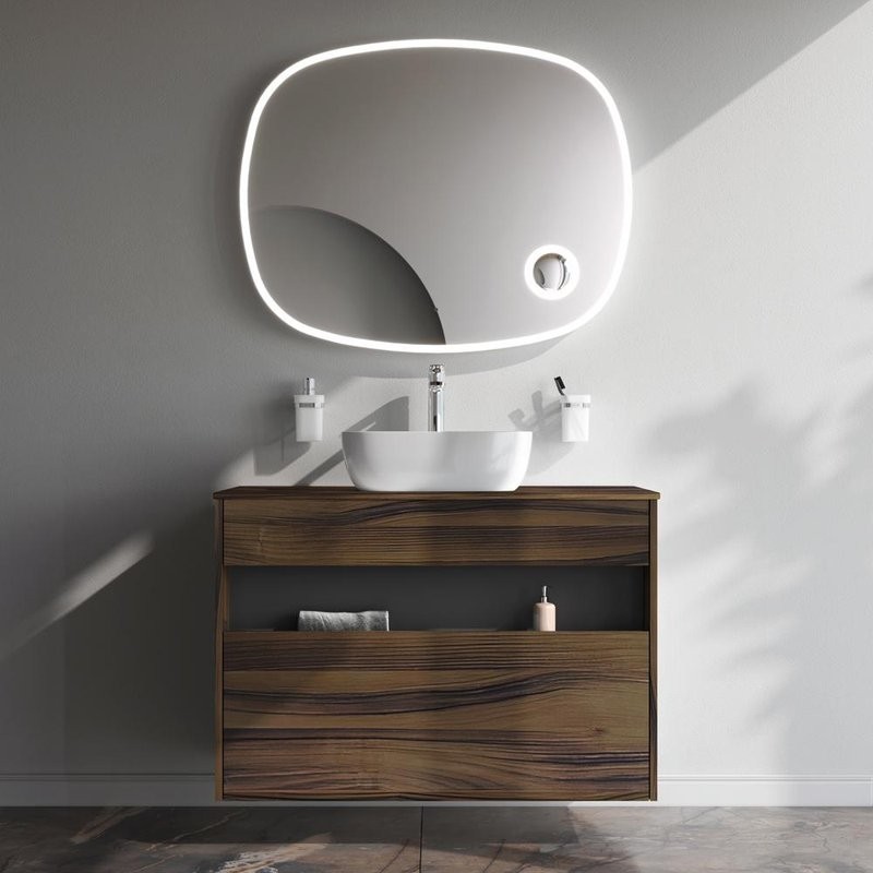 Тумба с раковиной AM.PM Func 100 дуб крафт, со столешницей, раковина M8FWCC10450WG