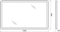Зеркало BelBagno SPC-MAR-1000-600-LED-BTN Зеркало BelBagno SPC-MAR-1000-600-LED-BTN