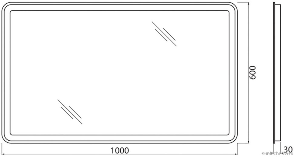 Зеркало BelBagno SPC-MAR-1000-600-LED-BTN