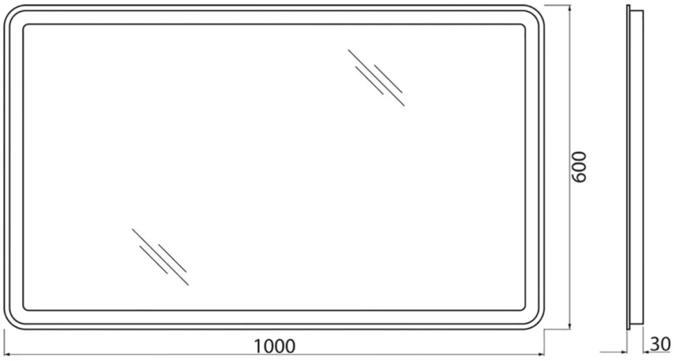 Зеркало BelBagno SPC-MAR-1000-600-LED-BTN