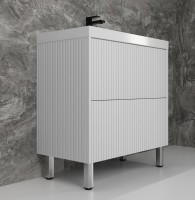 Тумба под раковину без столешницы Style Line Стокгольм 80 напольная, белый рифленый софт