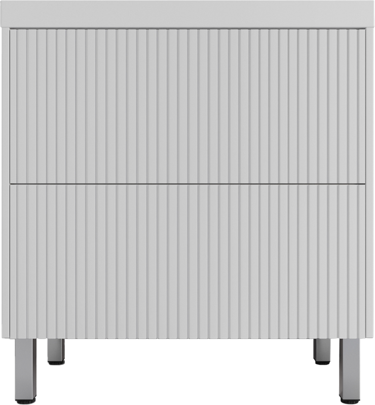 Тумба под раковину без столешницы Style Line Стокгольм 80 напольная, белый рифленый софт