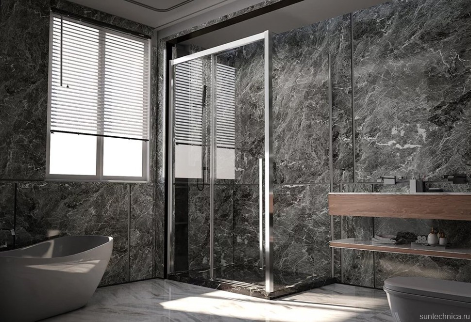 Душевой уголок Veconi Premium Trento PTC-SP-30CH 120x90, профиль хром, стекло прозрачное