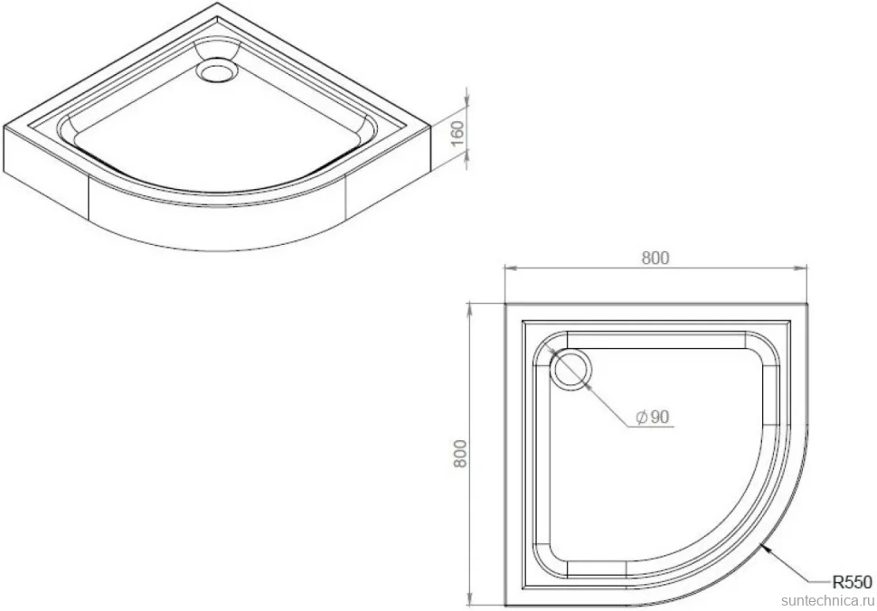 Поддон для душа AM.PM Gem W90T-401-080W 80x80