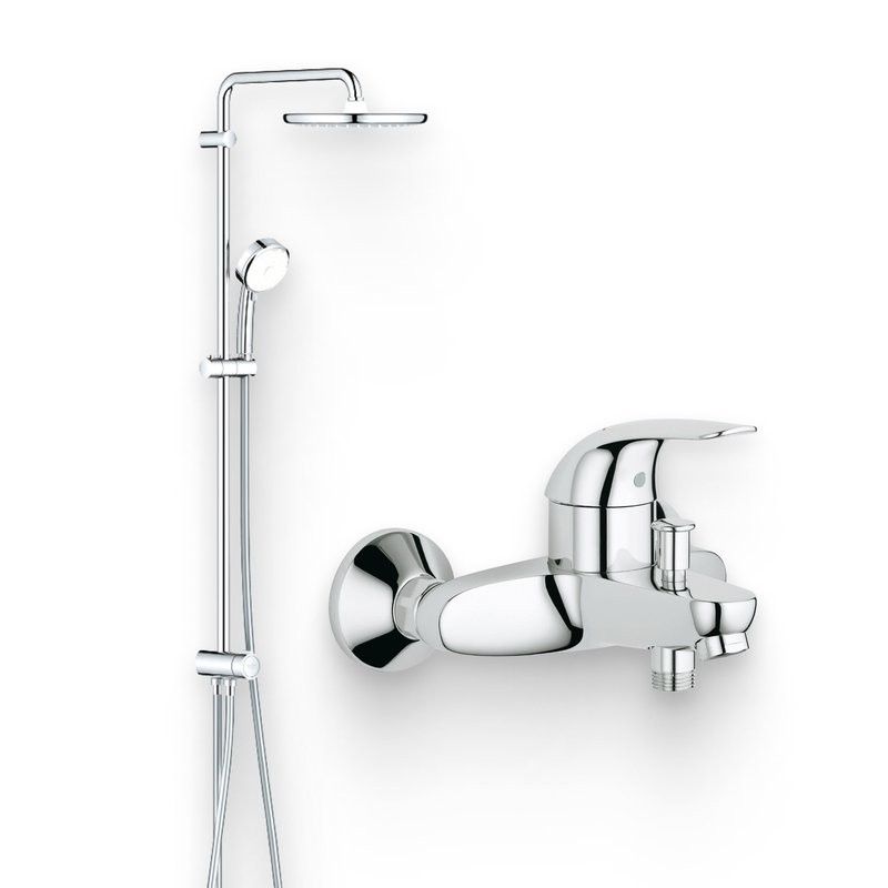 Душевой комплект Смеситель Grohe Euroeco 32743000 + Стойка Tempesta Cosmopolitan System 250 26675000