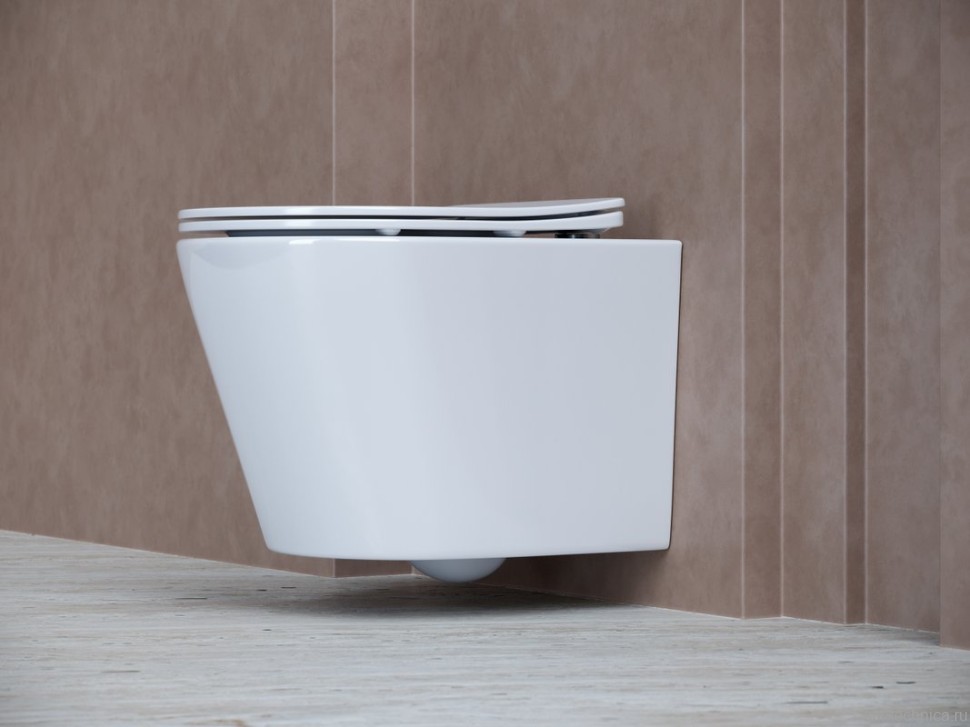 Комплект Унитаз подвесной Ceramicanova Balearica CN6000 безободковый, с микролифтом + Инсталляция Envision CN1002B + Кнопка Flat, матовая черная