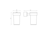 Стакан для ванной Abber Osten 316 AA1861BST настенный, сталь, стеклянный Стакан для ванной Abber Osten 316 AA1861BST настенный, сталь, стеклянный