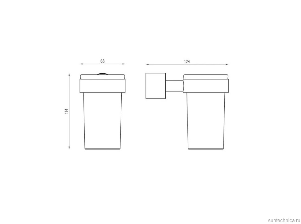 Стакан для ванной Abber Osten 316 AA1861BST настенный, сталь, стеклянный