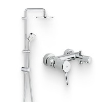 Душевой комплект Смеситель Grohe Concetto 32211001 + Стойка New Tempesta Cosmopolitan 27394002