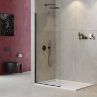 Душевая перегородка Cezares Liberta L-1-TB-95-C-NERO профиль черный, стекло прозрачное