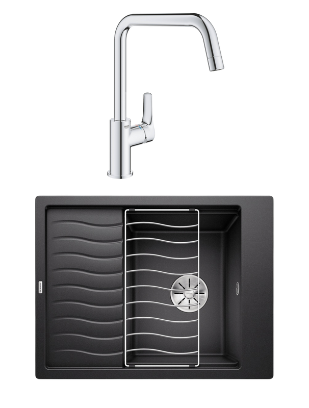 Комплект Мойка Blanco Elon 45S 524814 антрацит + Смеситель Grohe Eurosmart