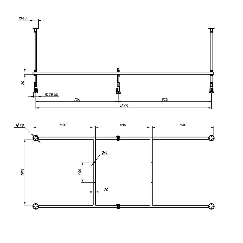 Акриловая ванна AM.PM Gem 165x70 см, пристенная, белая, с каркасом