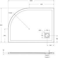Поддон для душа BelBagno Uno RH L 120х90, белый, с сифоном