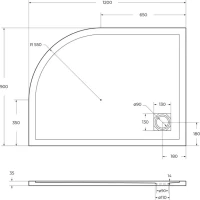 Поддон для душа BelBagno Uno RH L 120х90, белый, с сифоном Поддон для душа BelBagno Uno RH L 120х90, белый, с сифоном