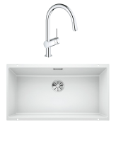 Комплект Мойка Blanco Subline 800-U белая + Смеситель Grohe Minta 3291800E хром
