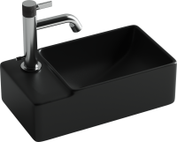 Раковина маленькая в туалет Ceramicanova Element CN5046MB L черный матовый