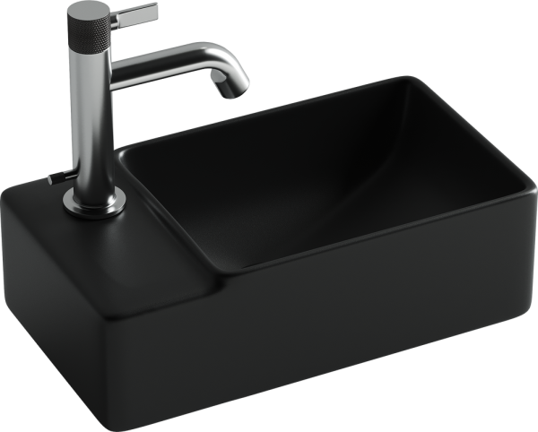 Раковина маленькая в туалет Ceramicanova Element CN5046MB L черный матовый