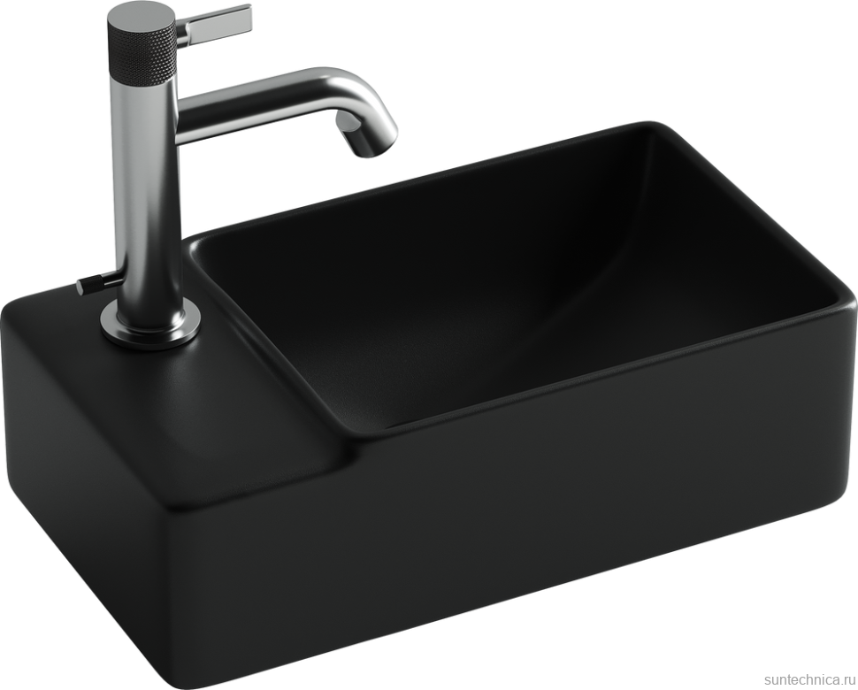 Раковина маленькая в туалет Ceramicanova Element CN5046MB L черный матовый