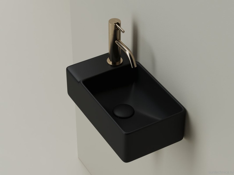 Раковина маленькая в туалет Ceramicanova Element CN5046MB L черный матовый