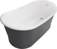 Акриловая ванна BelBagno BB32-CF36 170x90 см, левая, отдельностоящая, серая матовая, овальная, на ножках