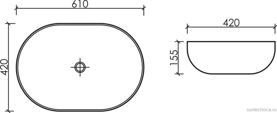 Накладная раковина Ceramicanova Element CN6064 белая глянцевая