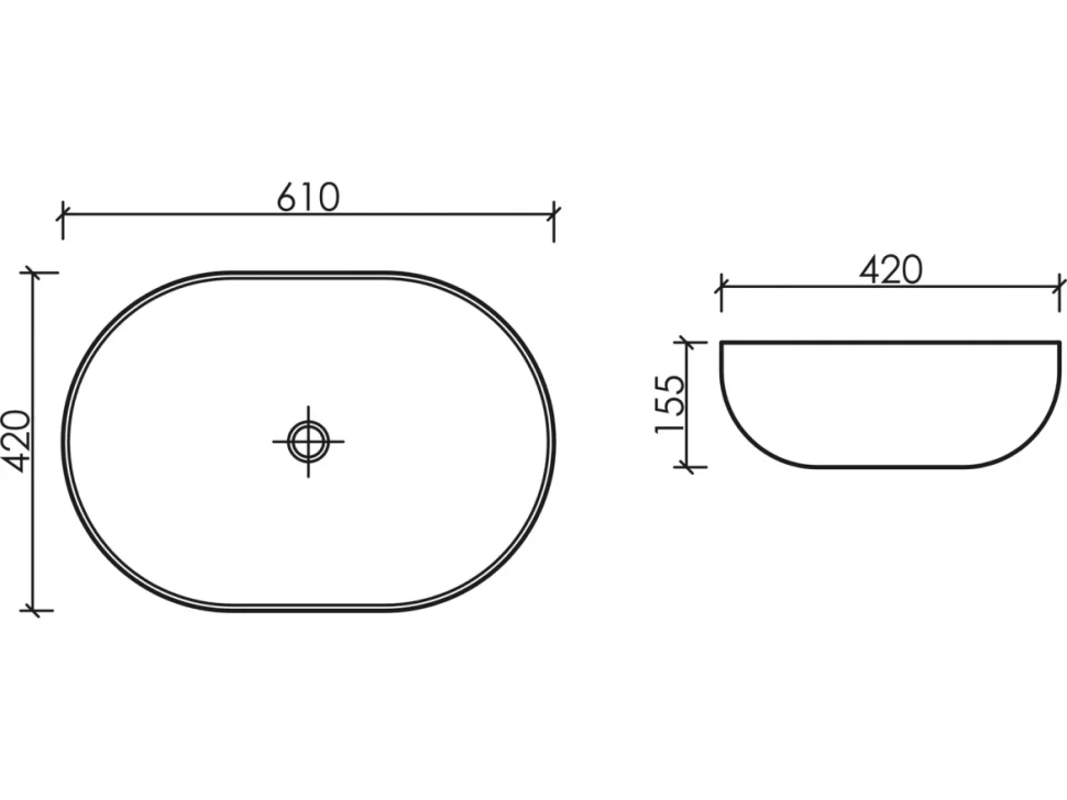 Накладная раковина Ceramicanova Element CN6064 белая глянцевая