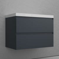 Тумба подвесная "Манхэттен 80" ЭМАЛЬ, под раковину ASTI, 2 ящика, PLUS, графит Тумба подвесная "Манхэттен 80" ЭМАЛЬ, под раковину ASTI, 2 ящика, PLUS, графит