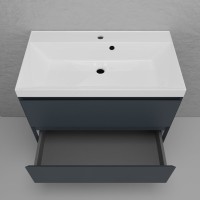 Тумба подвесная "Манхэттен 80" ЭМАЛЬ, под раковину ASTI, 2 ящика, PLUS, графит Тумба подвесная "Манхэттен 80" ЭМАЛЬ, под раковину ASTI, 2 ящика, PLUS, графит