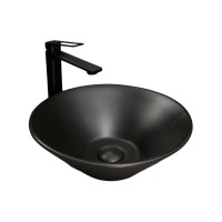 Накладная раковина GID Esfera N9102bg 42 черный графит, круглая, фаянс