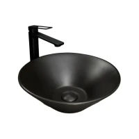 Накладная раковина GID Esfera N9102bg 42 черный графит, круглая, фаянс