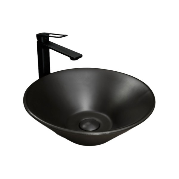 Накладная раковина GID Esfera N9102bg 42 черный графит, круглая, фаянс