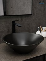 Накладная раковина GID Esfera N9102bg 42 черный графит, круглая, фаянс