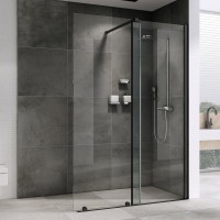 Душевая перегородка Abber Komfort AG09100B 100 см, профиль черный, стекло прозрачное