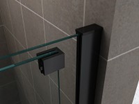 Душевая перегородка Abber Komfort AG09100B 100 см, профиль черный, стекло прозрачное