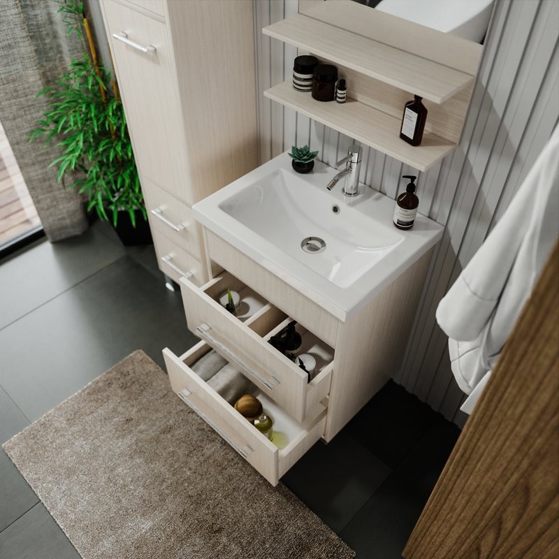 Тумба с раковиной Бриклаер Чили 60 светлая лиственница С