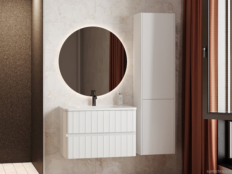 Тумба под раковину без столешницы Belux Осло 80 подвесная, белая матовая