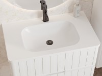 Тумба под раковину без столешницы Belux Осло 80 подвесная, белая матовая