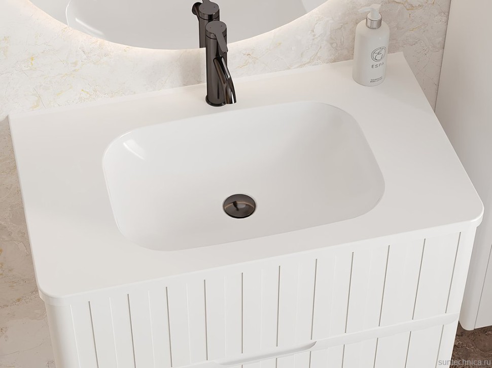 Тумба под раковину без столешницы Belux Осло 80 подвесная, белая матовая