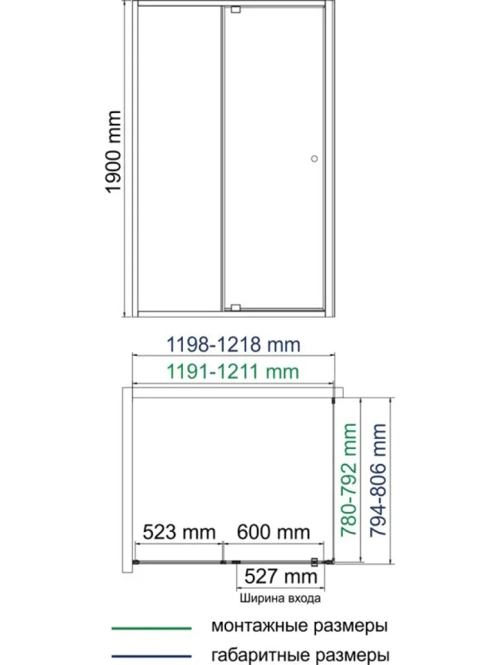 Душевой уголок Wasserkraft Aula 11P06 120x80 см