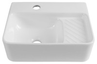 Накладная раковина Aquanet Comfort 326027 40 глянцевая белая, прямоугольная, искусственный камень, со столешницей, с 1 отверстием под смеситель