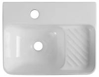 Накладная раковина Aquanet Comfort 326027 40 глянцевая белая, прямоугольная, искусственный камень, со столешницей, с 1 отверстием под смеситель