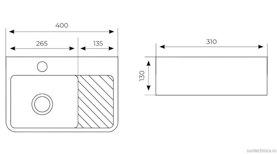 Накладная раковина Aquanet Comfort 326027 40 глянцевая белая, прямоугольная, искусственный камень, со столешницей, с 1 отверстием под смеситель