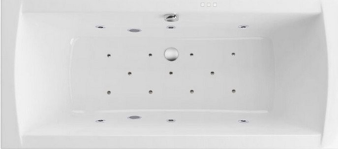 Акриловая ванна Excellent Aquaria Lux WAEX.AQU18.RELAX 180x80 см, встраиваемая, с гидромассажем, белая, с каркасом, со сливом-переливом