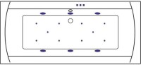 Акриловая ванна Excellent Aquaria Lux WAEX.AQU18.RELAX 180x80 см, встраиваемая, с гидромассажем, белая, с каркасом, со сливом-переливом